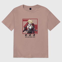 Футболка оверсайз женская Эвелин Шевалье - Zenless Zone Zero, цвет: пыльно-розовый