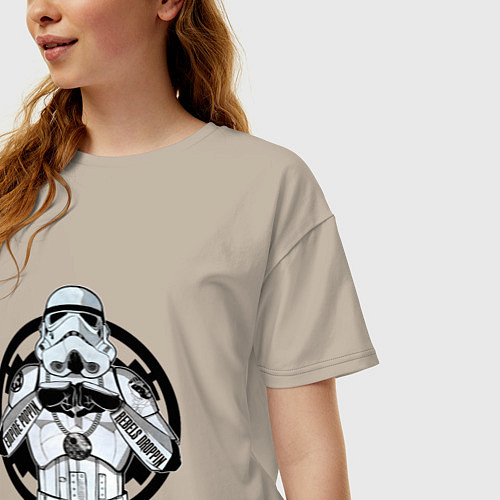 Женская футболка оверсайз Империя победит повстанцы падут / Миндальный – фото 3