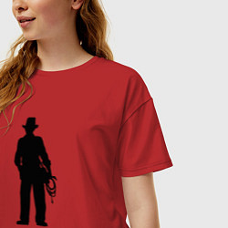 Футболка оверсайз женская Индиана джонс, цвет: красный — фото 2