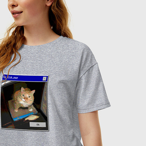 Женская футболка оверсайз Моя любимая рыба / Меланж – фото 3