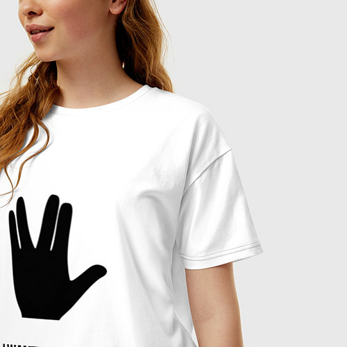 Женская футболка оверсайз Вулканский салют / Белый – фото 3