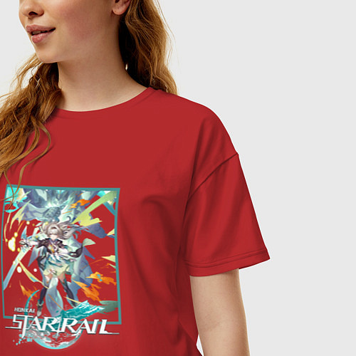 Женская футболка оверсайз Светлячок / Красный – фото 3