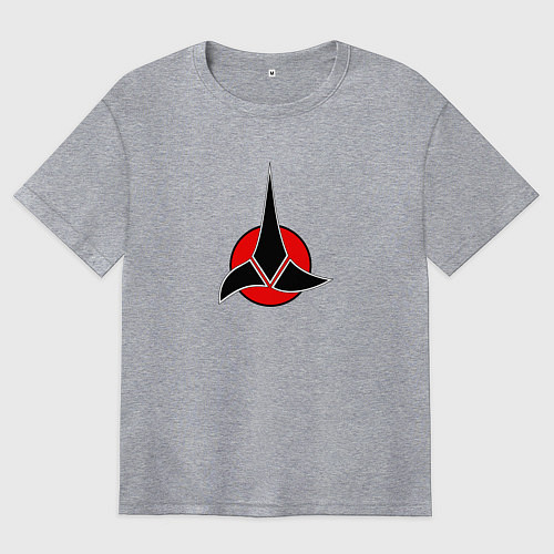 Женская футболка оверсайз Klingon / Меланж – фото 1