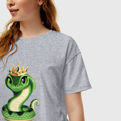 Футболка оверсайз женская Царевна змея, цвет: меланж — фото 2