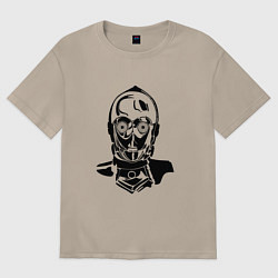 Футболка оверсайз женская Си три пи о, цвет: миндальный