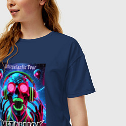 Футболка оверсайз женская Metallica - playbill of the intergalactic tour, цвет: тёмно-синий — фото 2