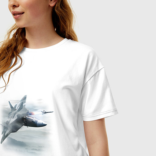 Женская футболка оверсайз Сухой ПО 57 / Белый – фото 3