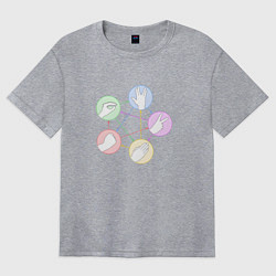 Футболка оверсайз женская Ящерица спок, цвет: меланж