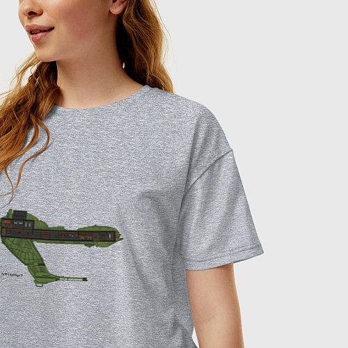 Женская футболка оверсайз Клингонская хищная птица / Меланж – фото 3