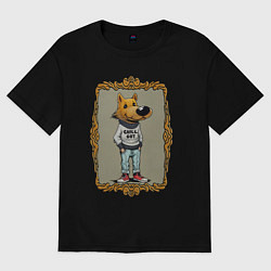 Футболка оверсайз женская Чиловый пацык, цвет: черный