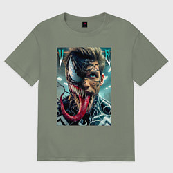Футболка оверсайз женская Venom and Eddie - ai art fantasy, цвет: авокадо