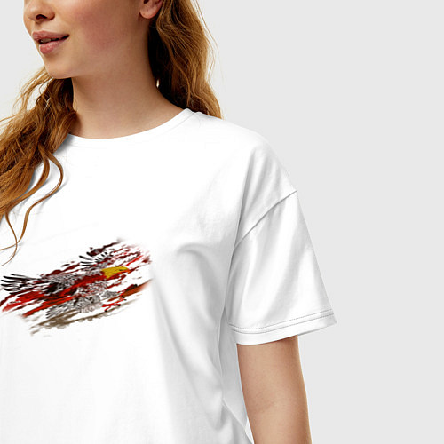 Женская футболка оверсайз Орел в закате / Белый – фото 3