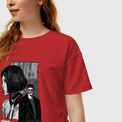 Футболка оверсайз женская Леон, цвет: красный — фото 2