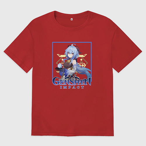 Женская футболка оверсайз Цилинь Гань Юй / Красный – фото 1