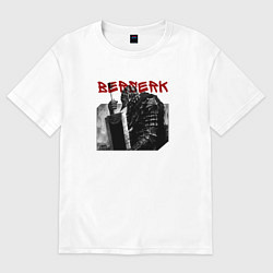 Футболка оверсайз женская Берсерк Гатс с мечом, цвет: белый
