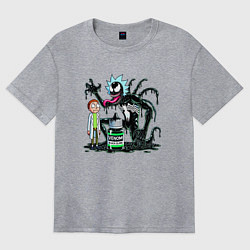 Футболка оверсайз женская Morty and Rick-Venom - ai art fantasy, цвет: меланж
