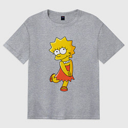 Футболка оверсайз женская Lisa Simpson, цвет: меланж
