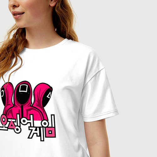 Женская футболка оверсайз Squid game team / Белый – фото 3