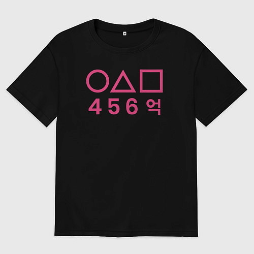 Женская футболка оверсайз Номер 456 / Черный – фото 1
