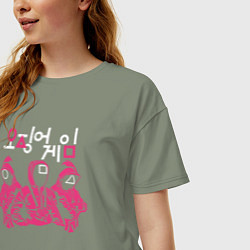 Футболка оверсайз женская Солдаты игры, цвет: авокадо — фото 2