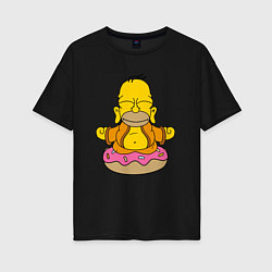 Футболка оверсайз женская Homer yoga, цвет: черный