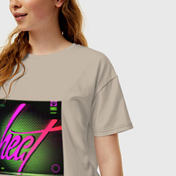 Футболка оверсайз женская Тепло VHS, цвет: миндальный — фото 2