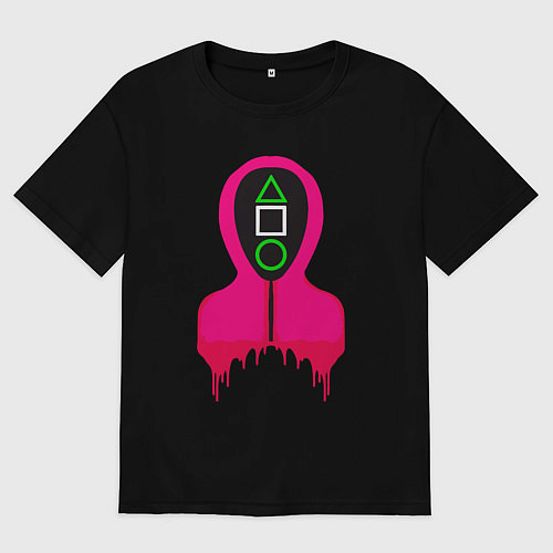 Женская футболка оверсайз Розовый надзиратель / Черный – фото 1