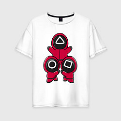 Футболка оверсайз женская Squid game little men, цвет: белый