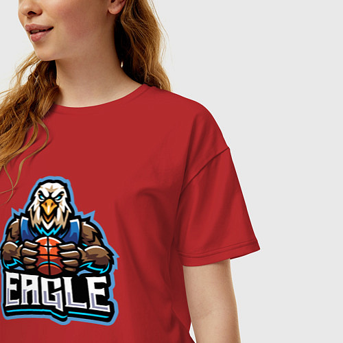 Женская футболка оверсайз Eagle basketball / Красный – фото 3
