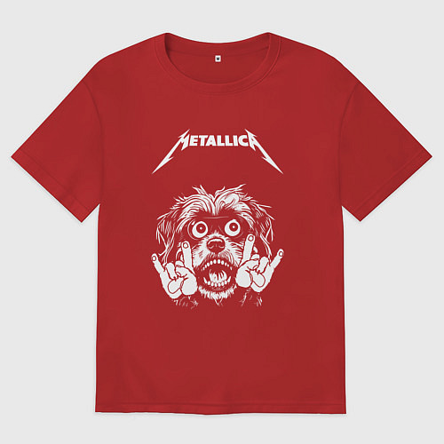 Женская футболка оверсайз Metallica rock dog / Красный – фото 1