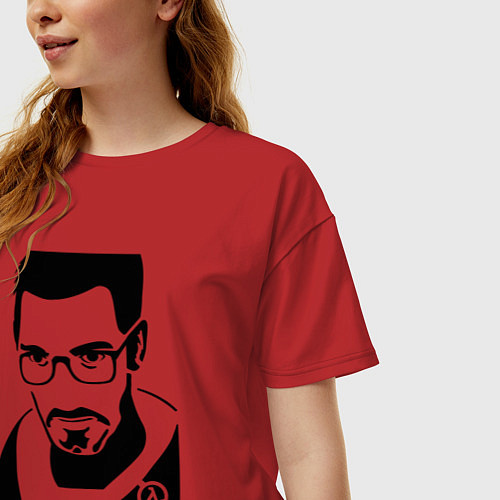 Женская футболка оверсайз Gordon Freeman - надежда / Красный – фото 3