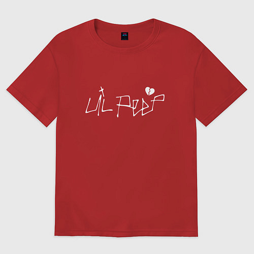 Женская футболка оверсайз Lil Peep playlist bill 2 / Красный – фото 1