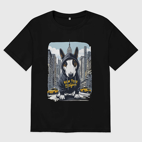 Женская футболка оверсайз Булли - нью-йоркский хулиган / Черный – фото 1