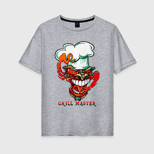 Женская футболка оверсайз Grill master / Меланж – фото 1