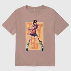 Футболка оверсайз женская Momo Ayase, цвет: пыльно-розовый