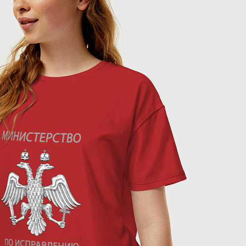 Женская футболка оверсайз Министерство по исправлению косяков / Красный – фото 3
