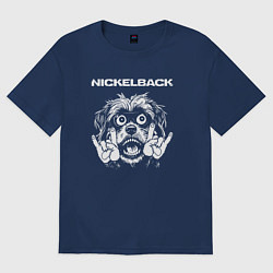 Футболка оверсайз женская Nickelback rock dog, цвет: тёмно-синий