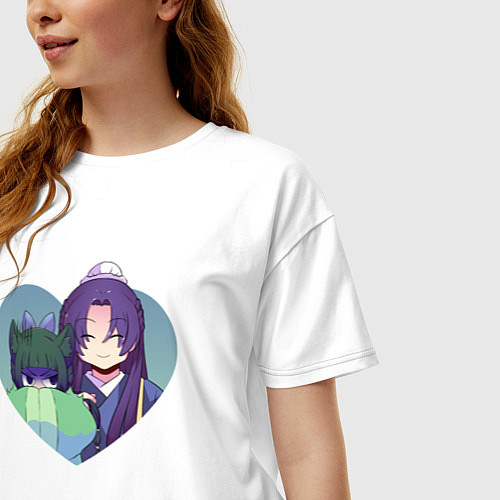 Женская футболка оверсайз Xiaomao and Jinshi - The Apothecary Diaries / Белый – фото 3