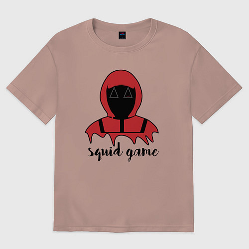 Женская футболка оверсайз Squid game man / Пыльно-розовый – фото 1