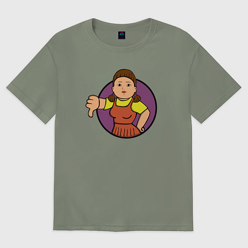 Женская футболка оверсайз Squid game girl / Авокадо – фото 1