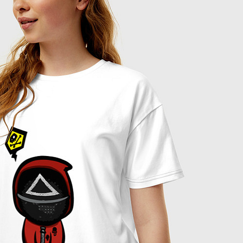 Женская футболка оверсайз Squid game killer / Белый – фото 3