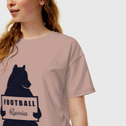 Футболка оверсайз женская Bear football, цвет: пыльно-розовый — фото 2