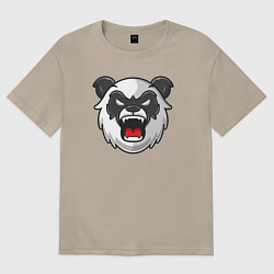 Футболка оверсайз женская Angry panda, цвет: миндальный