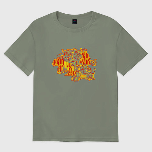 Женская футболка оверсайз Тюмень / Авокадо – фото 1