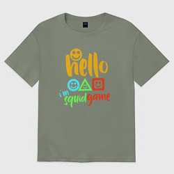 Футболка оверсайз женская Hello squid game, цвет: авокадо
