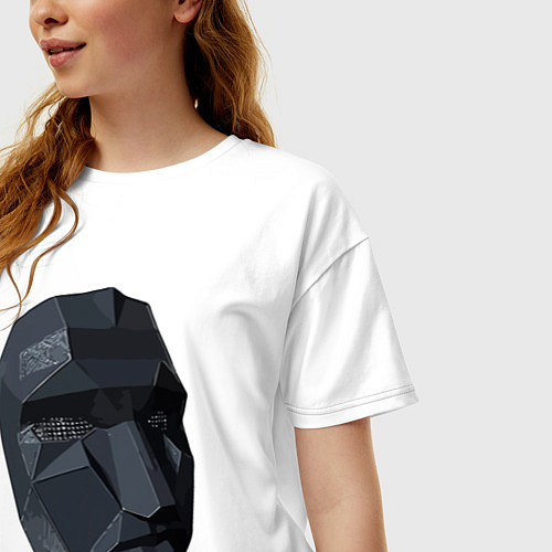 Женская футболка оверсайз Boss mask / Белый – фото 3