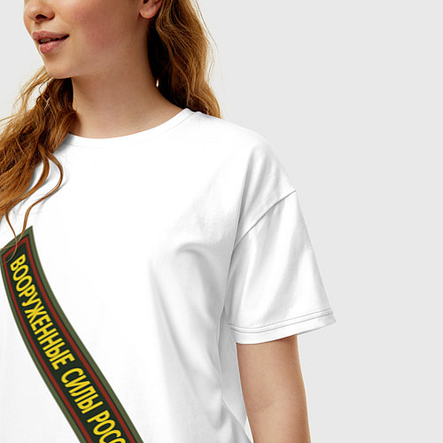 Женская футболка оверсайз Вооружённые силы - шеврон / Белый – фото 3