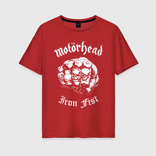 Женская футболка оверсайз Motorhead - iron fist / Красный – фото 1