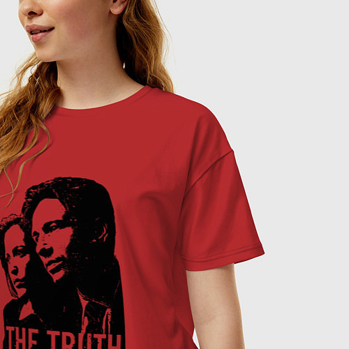 Женская футболка оверсайз Fox and Dana / Красный – фото 3