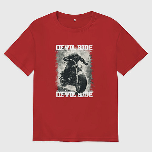 Женская футболка оверсайз Devil ride / Красный – фото 1